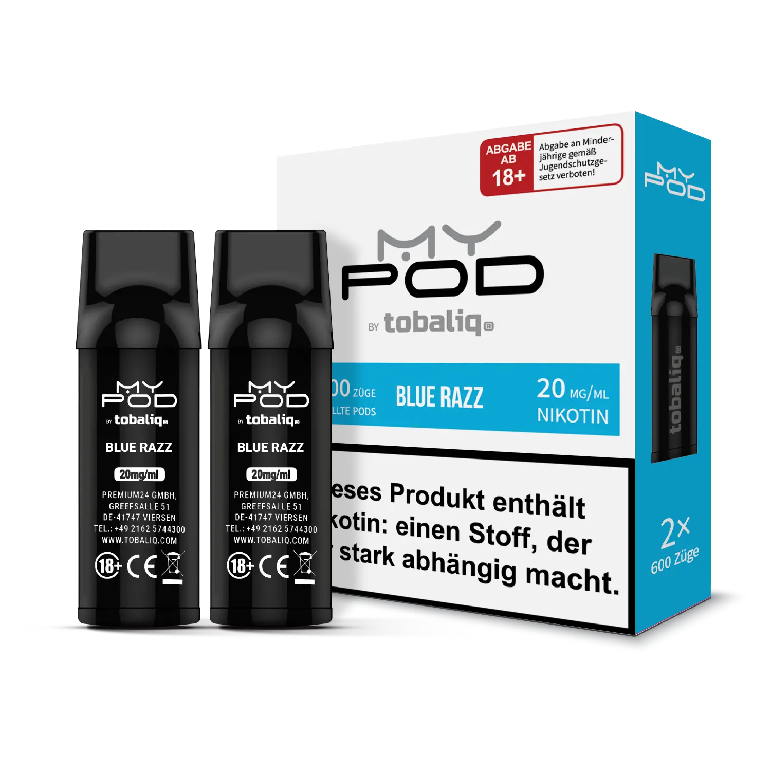 41542_box_MyPod Pods 2×600 puffs – 20mg nicotine – Blue Razz