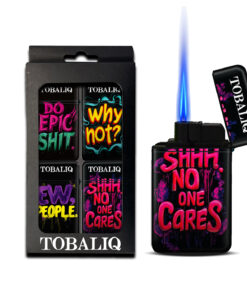 TOBALIQ Jet Flame Feuerzeug LORINY Words - 4 er Set