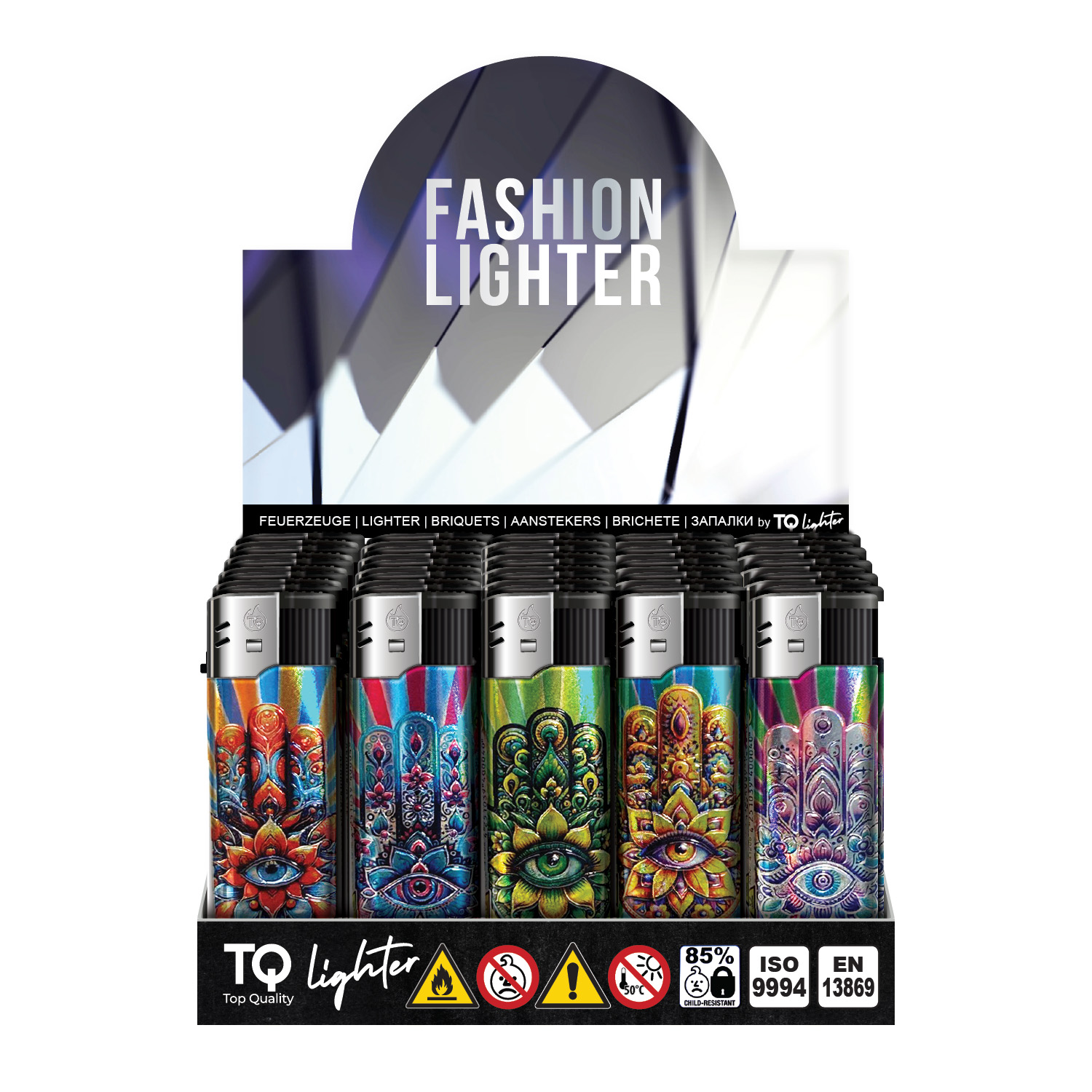TOBALIQ 3D Metallic Motivfeuerzeug FATIMA´S HAND - 50 St – Bild 2