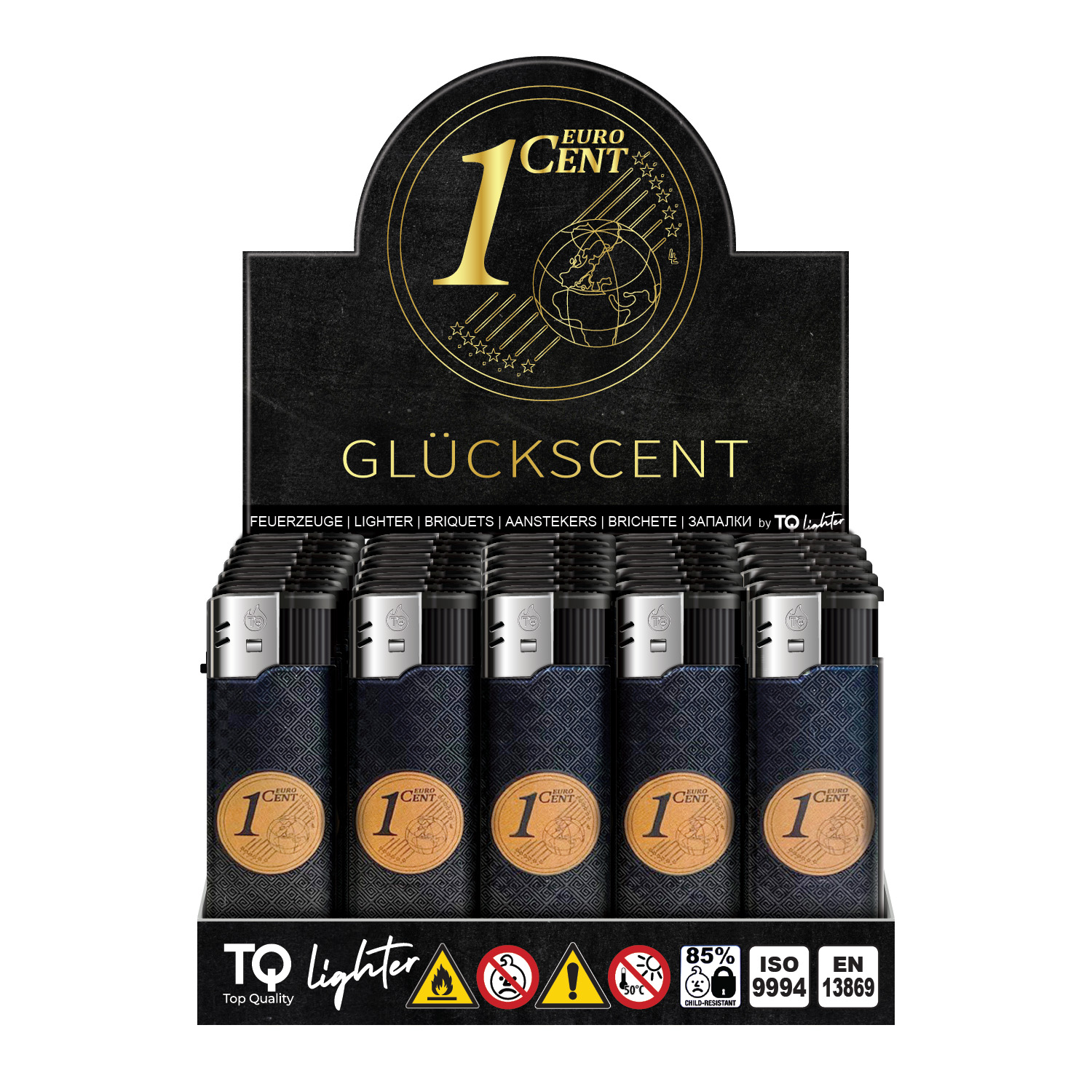 TOBALIQ 3D Metallic Motivfeuerzeug GLÜCKSCENT - 50 St – Bild 2