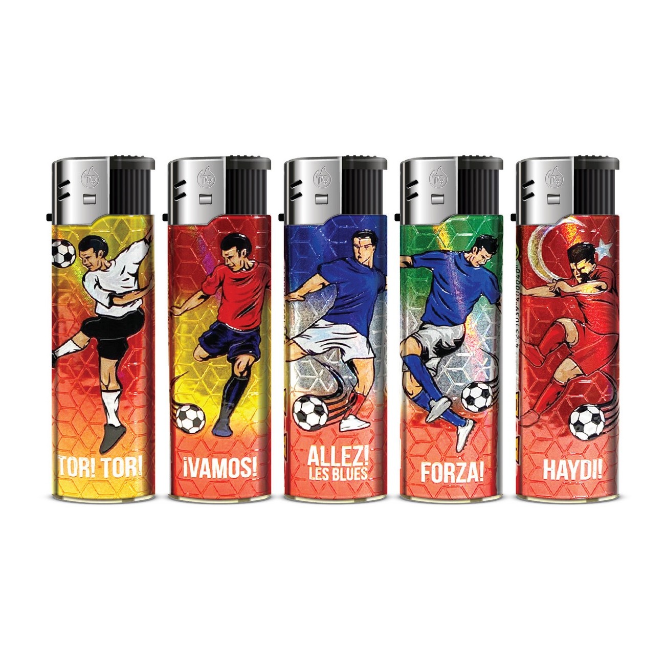 TOBALIQ 3D Metallic Motivfeuerzeug FOOTBALL - 50 St