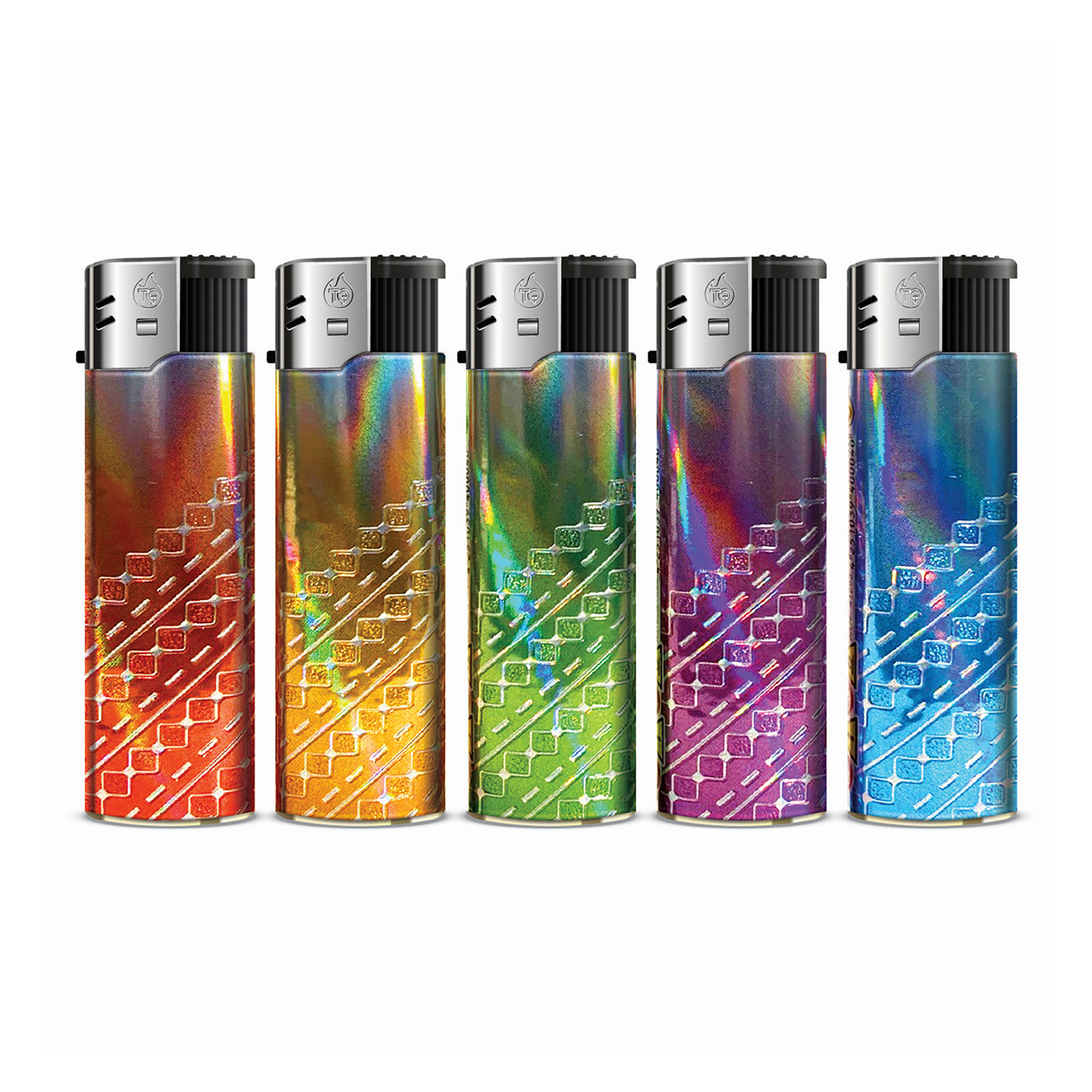 TOBALIQ 3D Metallic Motivfeuerzeug SNINY DIAGONALS - 50 St