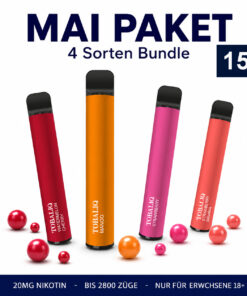 4 Einweg-Vapes, 2800 Züge,  mit 20 mg Nikotin