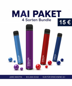 4 Einweg-Vapes, 2800 Züge,  mit 20 mg Nikotin