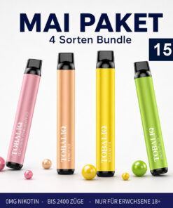 4 Einweg-Vapes, 2400 Züge,  mit 0 mg Nikotin